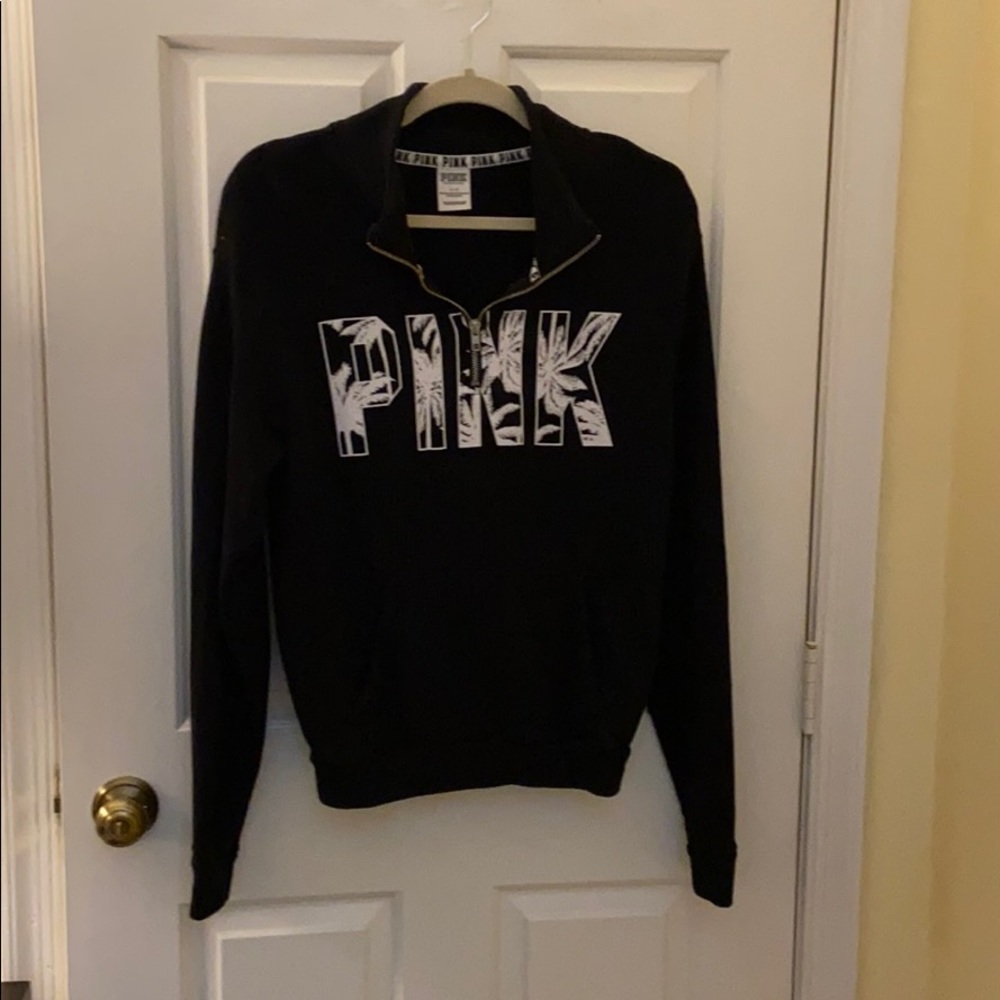 Pink 1/4 zip sweatshirt